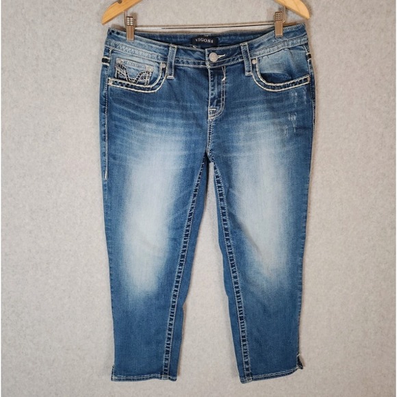 Vigoss Denim - Vigoss Dublin Crop Straight Jeans Women's Size 11/12 Heritage Fit Thick Stitch